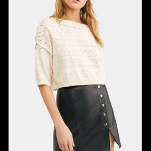 Free People Sand Castle Crop Sweater
